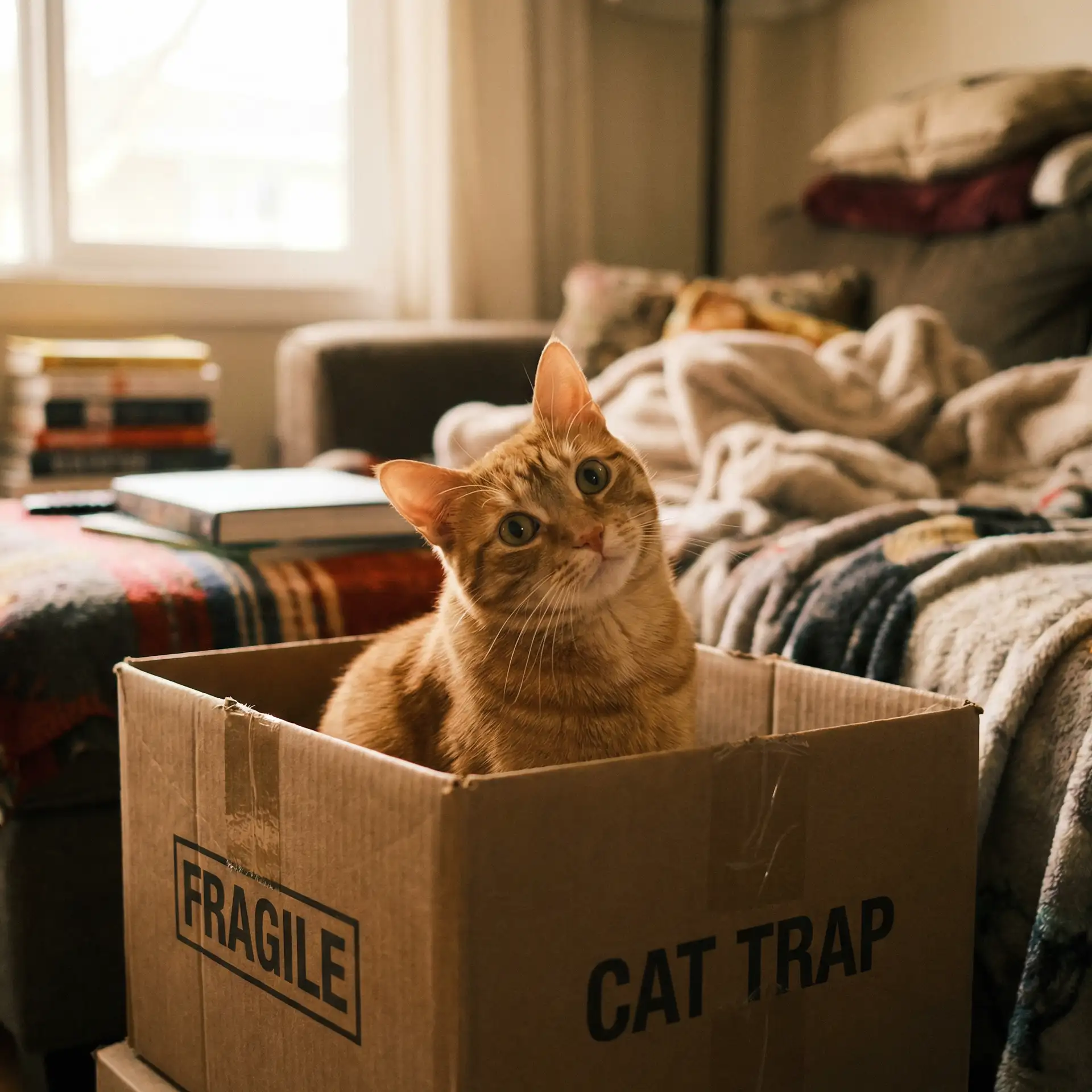 橘猫躲在纸箱里 - 十分钟在线观看视频免费
